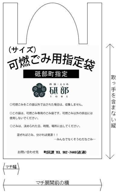 ごみ袋のサイズを説明した画像です。