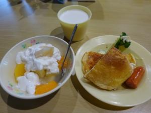 朝食のメニューのホットケーキの写真