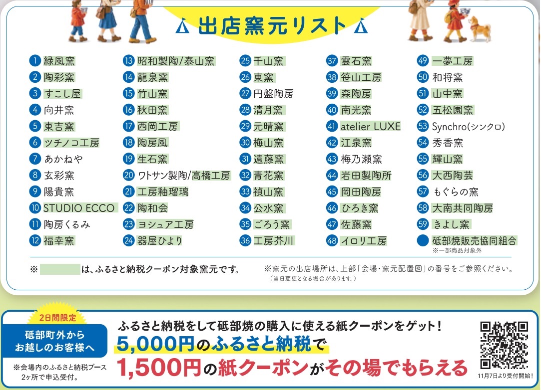 出店窯元リスト