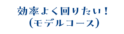 効率良く回りたい！（モデルコース）